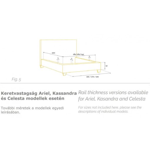 Celesta kárpitozott ágy 160 X 200 fekvőfelület