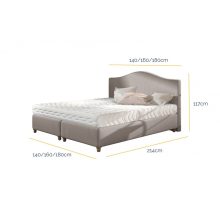 Clara gázrugós ágyneműtartós kárpitozott ágy 160 X 200 fekvőfelület