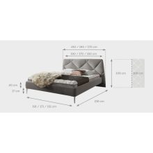 Davos kárpitozott ágy 160 X 200 fekvőfelület