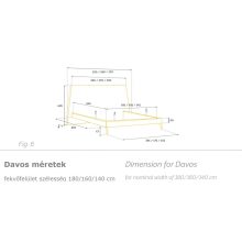 Davos kárpitozott ágy 160 X 200 fekvőfelület