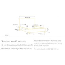 Elektra kárpitozott ágy - 106 cm magas fejtámla - 160 X 200 fekvőfelület
