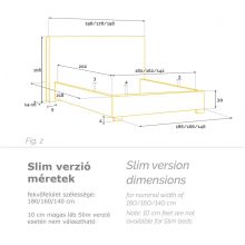 Manchester kárpitozott ágy - 106 cm magas fejtámla - 160 X 200 fekvőfelület