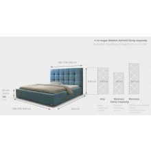 Sierra kárpitozott ágy - 106 cm magas fejtámla - 90 X 200 fekvőfelület