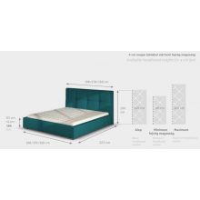 Tessa kárpitozott ágy - 106 cm magas fejtámla - 160 X 200 fekvőfelület