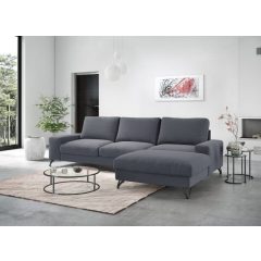 Budapest sarokkanapé L - jobbos - sötétszürke színben