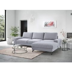 Budapest sarokkanapé L - jobbos - világosszürke színben