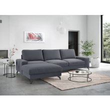 Budapest sarokkanapé L - balos - sötétszürke színben