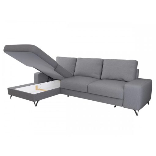 Budapest sarokkanapé L - balos - sötétszürke színben