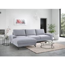 Budapest sarokkanapé L - balos - világosszürke színben