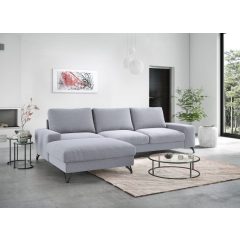 Budapest sarokkanapé L - balos - világosszürke színben