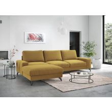 Budapest sarokkanapé L - balos - mustár színben