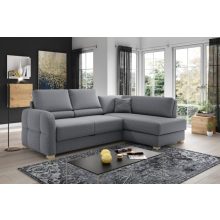 Gyöngyös sarokgarnitúra L - jobbos - sötétszürke színben