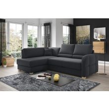 Gyöngyös sarokgarnitúra L - balos - fekete színben