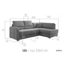 Gyöngyös sarokgarnitúra L - balos