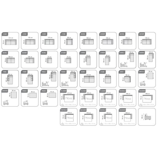 Asti sarokgarnitúra 184 cm X 272 cm - balos