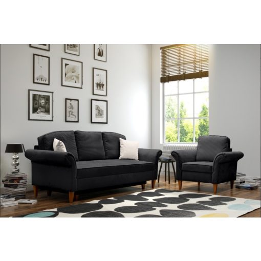 Budaörs kanapé 3 személyes - fekete színű