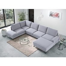 Budapest U-alakú sarokgarnitúra  - balos - világosszürke színben