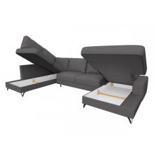 Budapest U-alakú sarokgarnitúra  - balos - világosszürke színben