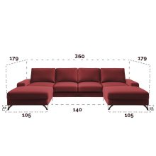 Budapest U-form sarokgarnitúra  - szimmetrikus - LS méret