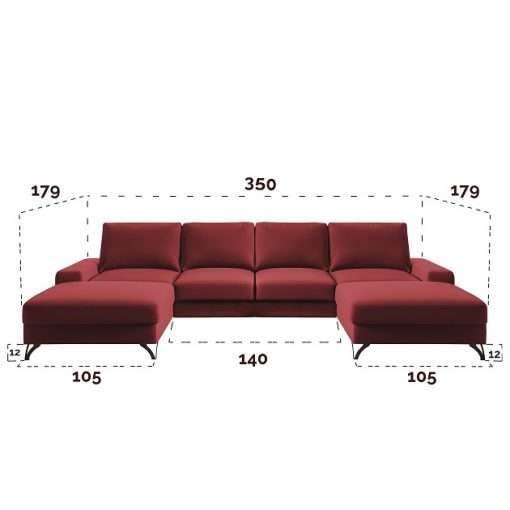 Budapest U-form sarokgarnitúra  - szimmetrikus - LS méret