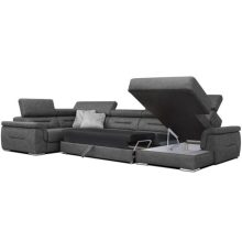 Domino U-alakú ágyazható, ágyneműtartós motoros relax sarokgarnitúra - 220 cm X 375 cm X 170 cm - jobbos