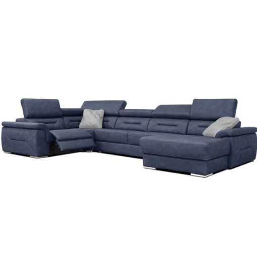 Domino U-alakú ágyazható, ágyneműtartós motoros relax sarokgarnitúra - 220 cm X 375 cm X 170 cm - jobbos