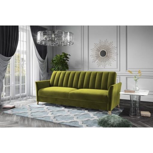 Glamour kanapé 3 személyes - világoszöld színű bársony