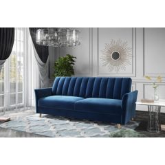 Glamour kanapé 3 személyes - kék színű bársony