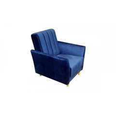 Glamour fotel - kék színű bársony