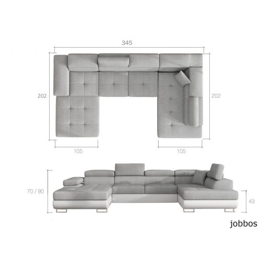 Hatvan sarokgarnitúra - jobbos