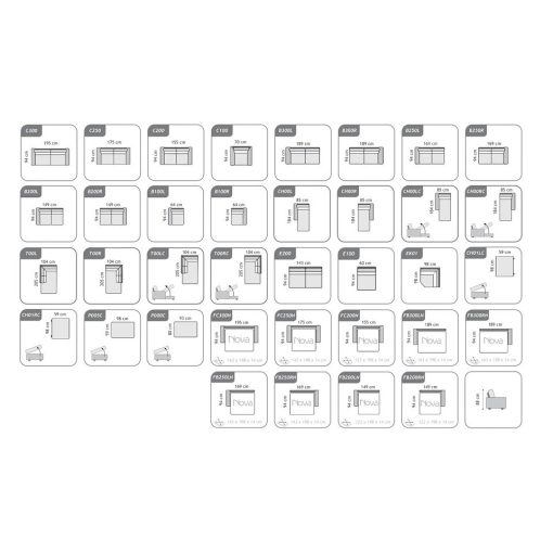 Keskeny sarokgarnitúra 184 cm X 274 cm - balos