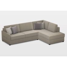 Keskeny ágyazható sarokgarnitúra 293 cm X 205 cm - nyitható tárolóval - jobbos