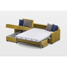 Keskeny ágyazható sarokgarnitúra 184 cm X 274 cm - nyitható tárolóval - balos