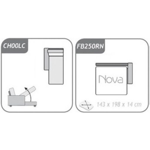 Loretto ágyazható sarokgarnitúra 184 cm X 286 cm - nyitható tárolóval - balos