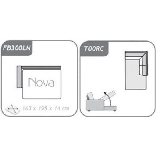 Loretto ágyazható sarokgarnitúra 309 cm X 205 cm - nyitható tárolóval - jobbos