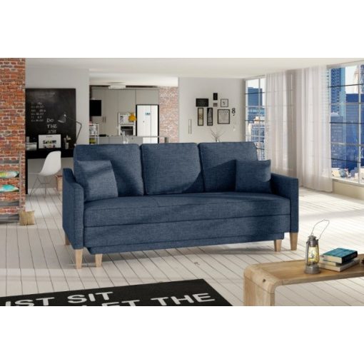 Minimál kanapé 3 személyes - kék színű