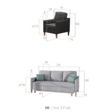 Minimál 3-1-1 ülőgarnitúra - kék színű