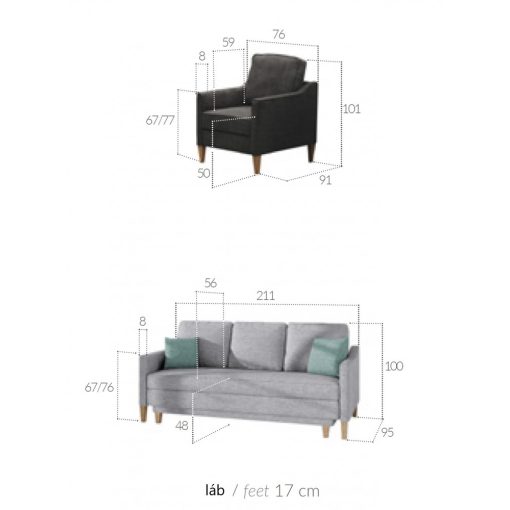 Minimál 3-1-1 ülőgarnitúra - bordó színű
