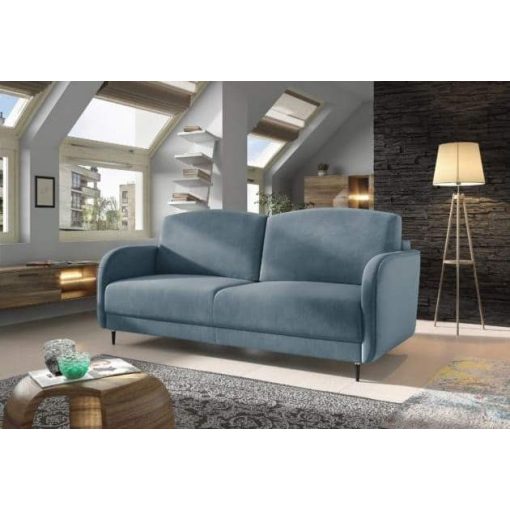 Modern kanapé 3 személyes - kék színű bársony