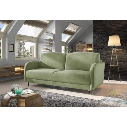 Modern kanapé 3 személyes - világoszöld színű bársony