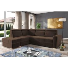 Nagykanizsa sarokkanapé puffal - balos 274 cm X 231 cm - barna színben