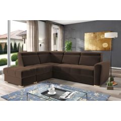   Nagykanizsa sarokkanapé puffal - balos 274 cm X 231 cm - barna színben