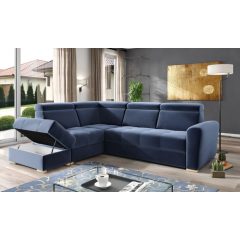   Nagykanizsa sarokülő puffal - balos 274 cm X 231 cm - sötétkék színben