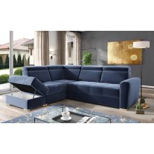 Nagykanizsa sarokkanapé puffal - balos 274 cm X 231 cm - kék színben