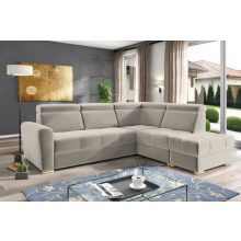 Nagykanizsa sarokgarnitúra puffal - jobbos 274 cm X 231 cm - bézs színben