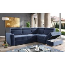 Nagykanizsa sarok ülőgarnitúra puffal  - jobbos 274 cm X 231 cm - rózsaszín színben