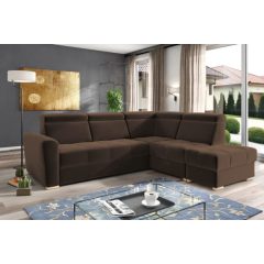   Nagykanizsa sarokkanapé puffal - jobbos 274 cm X 231 cm - barna színben