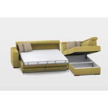 Nápoly ágyazható sarokgarnitúra 296 cm X 211 cm - nyitható tárolóval -jobbos