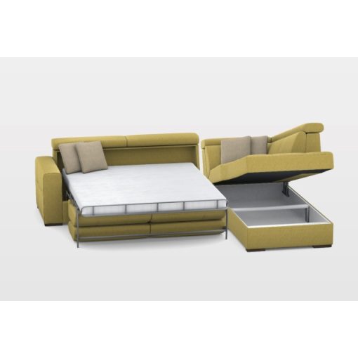 Nápoly ágyazható sarokgarnitúra 296 cm X 211 cm - nyitható tárolóval -jobbos