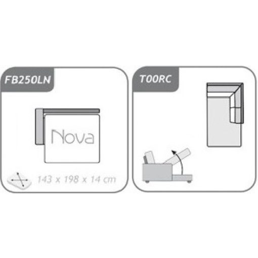 Nápoly ágyazható sarokgarnitúra 296 cm X 211 cm - nyitható tárolóval -jobbos